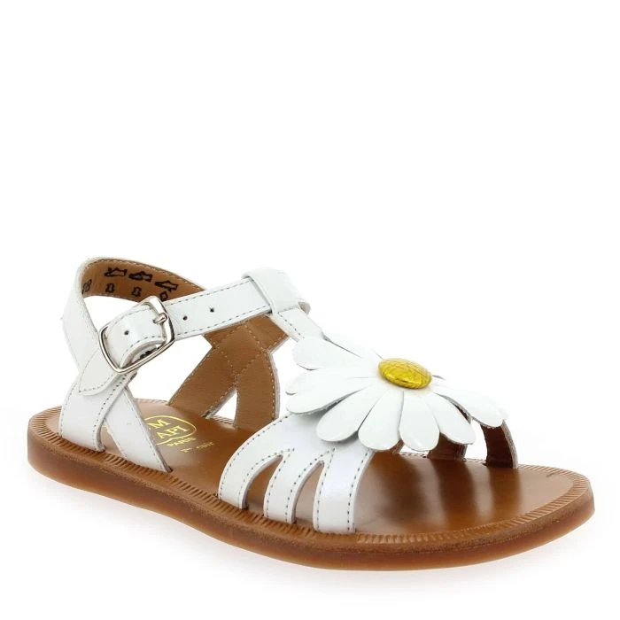 Pom D'Api PLAGETTE BIG FLO - Blanc Jaune 1 Pom D'Api PLAGETTE BIG FLO - Blanc Jaune