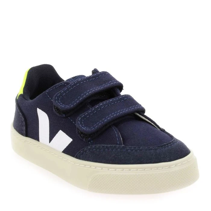 Veja SMALL V12 VELCRO CANVAS - Marine Jaune 1 Veja SMALL V12 VELCRO CANVAS - Marine Jaune