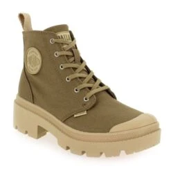 Palladium PALABASE TWILL - Kaki Clair 7 Palladium PALABASE TWILL - Kaki Clair -Muratti France Soldes 66100 03 01 4