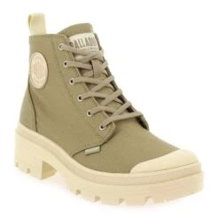 Palladium PALABASE TWILL - Kaki Clair 9 Palladium PALABASE TWILL - Kaki Clair -Muratti France Soldes 66100 05 01 1 4