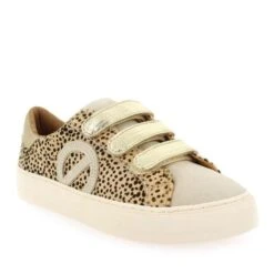 No Name ARCADE STRAPS SIDE P.LYNX SUEDE - Beige Leopard